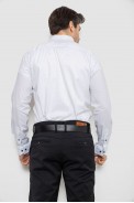 Сорочка чоловіча однотонна з принтом, колір білий, 186R2025 оптом - фото № 3