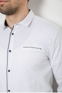 Сорочка чоловіча однотонна з принтом, колір білий, 186R2025 оптом - фото № 4
