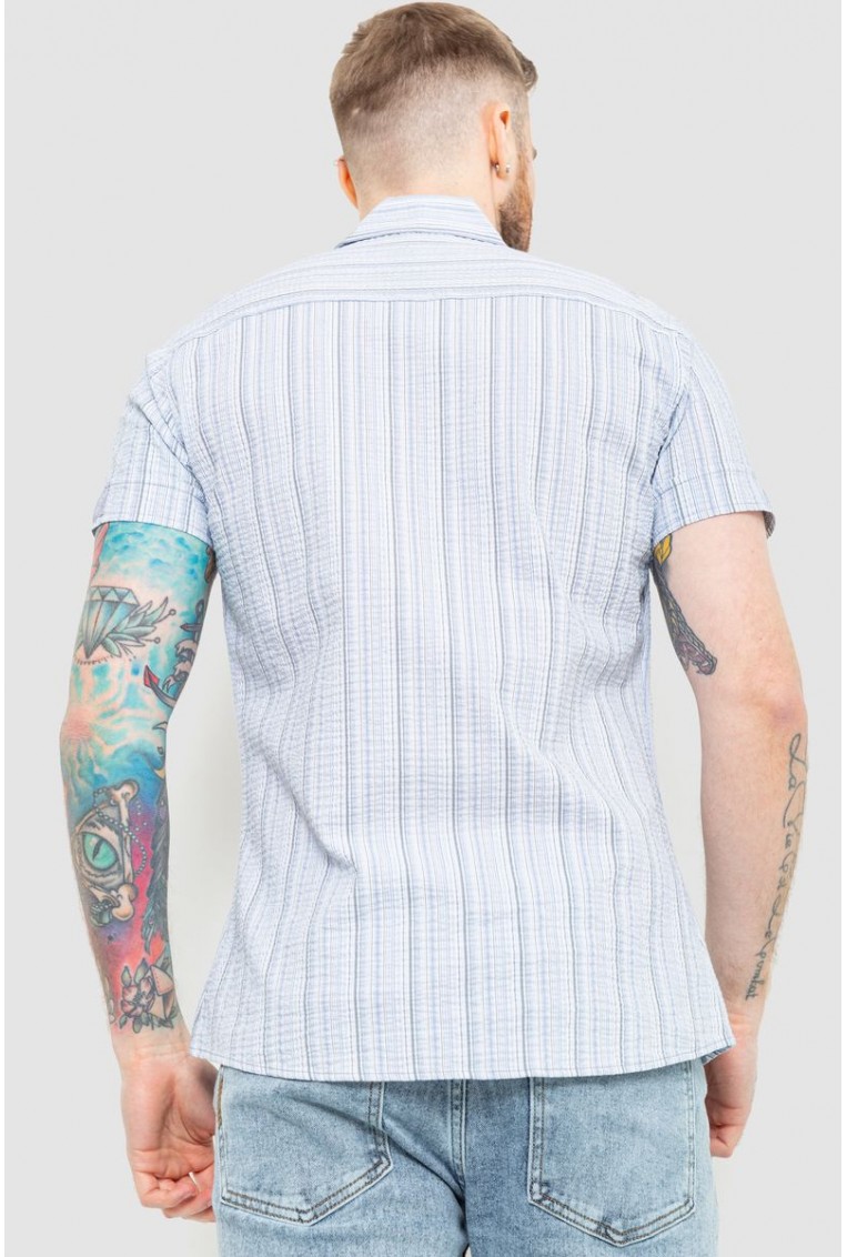 Купить Рубашка мужская в полоску, цвет голубой, 186R616 - Фото №4