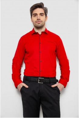 Рубашка мужская однотонная с принтом, цвет красный, 186R2025