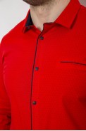Рубашка мужская однотонная с принтом, цвет красный, 186R2025 - фото № 4
