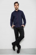 Сорочка чоловіча однотонна з принтом, колір синій, 186R2025 - фото № 1
