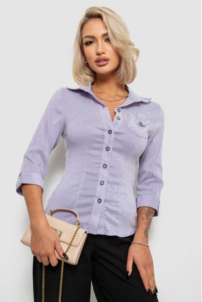 Сорочка класична в смужку  -уцінка, колір бузковий, 230R645-U-13