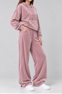Спортивный костюм женский велюровый, цвет темно-пудровый, 241R2001-20 - фото № 1