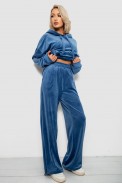Спортивный костюм женский велюровый, цвет джинс, 241R2001-20 оптом - фото № 2