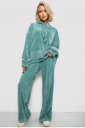 Спортивный костюм женский велюровый, цвет оливковый, 241R2001-20 оптом - фото № 0