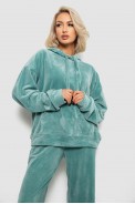 Спортивный костюм женский велюровый, цвет оливковый, 241R2001-20 оптом - фото № 1