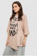 Футболка женская с принтом, цвет бежевый, 244R4017 - фото № 2