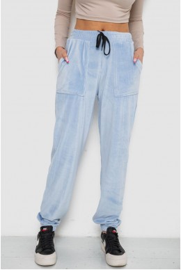 Штани жіночі велюрові  -уцінка, колір блакитний, 238R58168-U-14