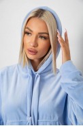 Спортивний костюм жіночий велюровий вільного крою, колір блакитний, 241R2001-20 - фото № 5
