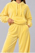 Спортивный костюм женский велюровый, цвет желтый, 241R2001-20 - фото № 4