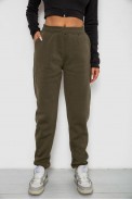 Спортивні штани жіночі на флісі  -уцінка, колір хакі, 238R57828-U-10 - фото № 0