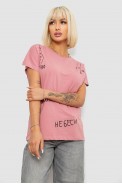 Футболка женская с принтом, цвет пудровый, 244R2316-5 - фото № 0