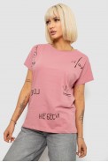 Футболка женская с принтом, цвет пудровый, 244R2316-5 - фото № 2