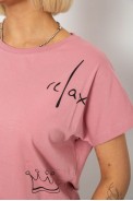 Футболка женская с принтом, цвет пудровый, 244R2316-5 - фото № 4