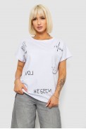 Футболка жіноча з принтом, колір білий, 244R2316-5 - фото № 0