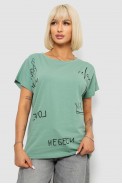 Футболка женская с принтом, цвет оливковый, 244R2316-5 - фото № 0