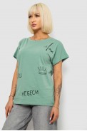 Футболка женская с принтом, цвет оливковый, 244R2316-5 - фото № 2