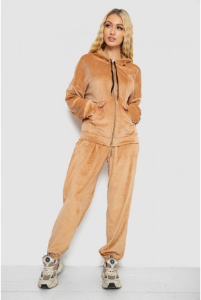 Спортивний костюм жіночий велюровий, колір темно-бежевий, 238R107-1