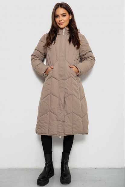 Куртка женская двусторонняя зимняя  -уценка, цвет темно-бежевый, 244R24115-U-5