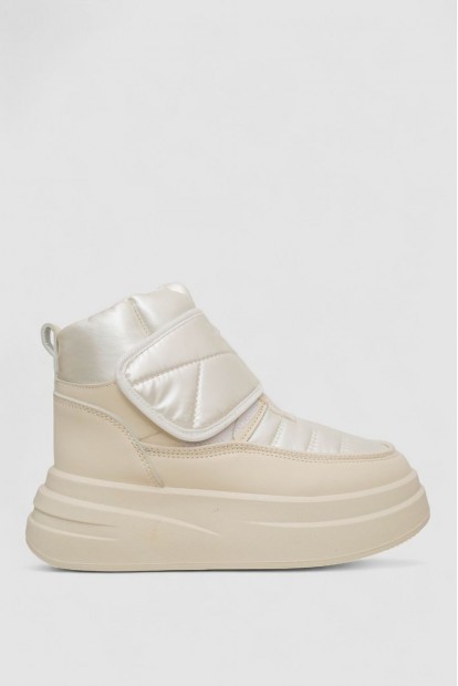 Дутики женские зимние на меху  -уценка, цвет бежевый, 248RLM10-U-4