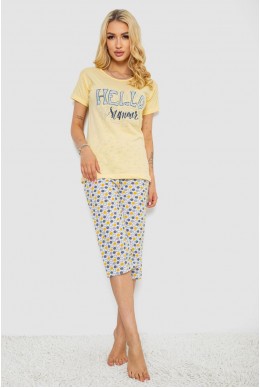 Пижама женская  -уценка, цвет желтый, 243R2495-U-1