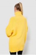 Свитер - гольф женский шерстяной   -уценка, цвет желтый, 244R2050-U-1 - фото № 3
