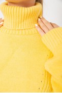 Свитер - гольф женский шерстяной   -уценка, цвет желтый, 244R2050-U-1 - фото № 4