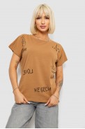 Футболка женская с принтом, цвет коричневый, 244R2316-5 - фото № 0