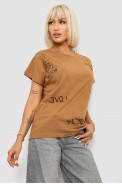 Футболка женская с принтом, цвет коричневый, 244R2316-5 - фото № 2