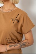 Футболка женская с принтом, цвет коричневый, 244R2316-5 - фото № 4