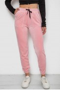 Штани жіночі велюрові  -уцінка, колір рожевий, 238R58168-U-33 - фото № 0