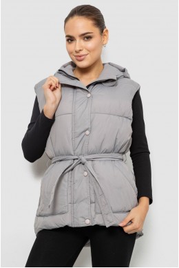 Жилет женский с капюшоном, цвет серый, 207R2016