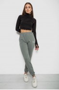 Спортивные штаны женские, цвет оливковый, 238R5052-1 - фото № 6
