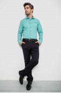 Рубашка мужская однотонная с принтом, цвет бирюзовый, 186R2028 - фото № 1