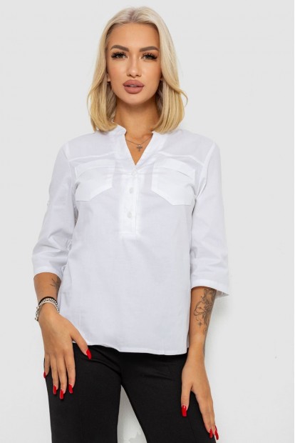 Блуза однотонная  -уценка, цвет молочный, 230R96-15-U