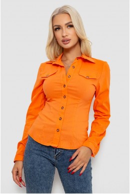 Сорочка жіноча однотонна  -уцінка, колір помаранчевий, 230R068-U