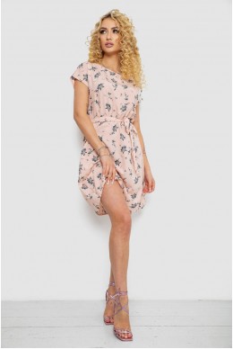 Платье с принтом, цвет персиково-серый, 214R0225-3