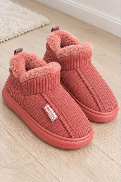 Тапочки-угги женские повседневные, цвет коралловый, 243R1592