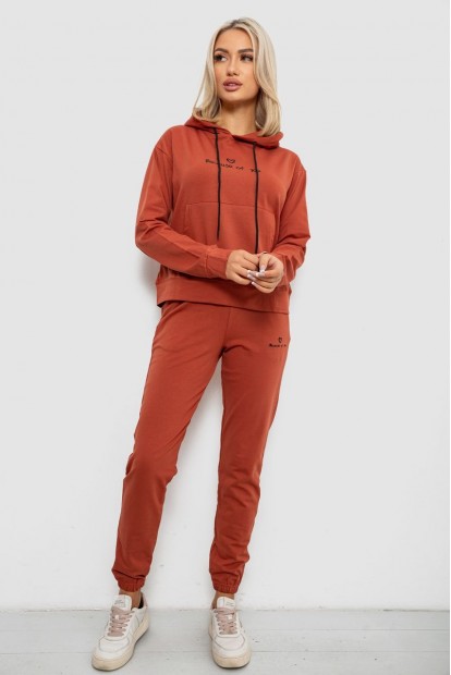 Спортивный костюм женский двухнитка, цвет терракотовый, 214R1419-002