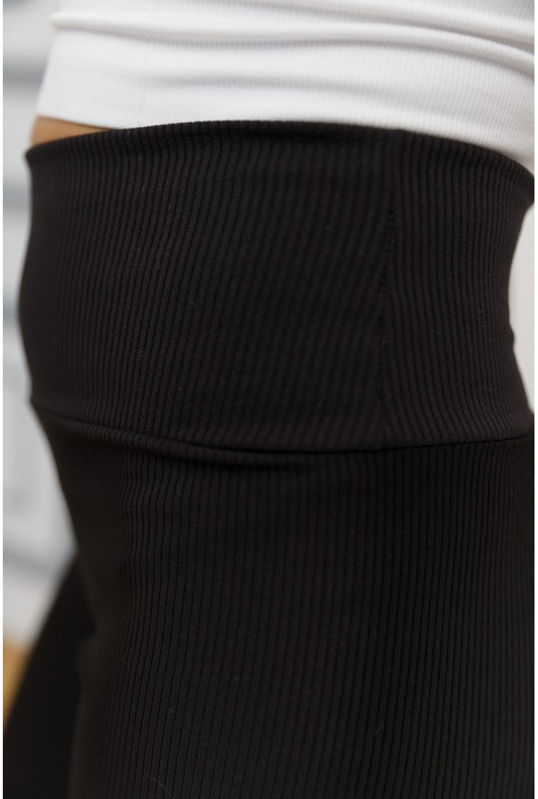 Купить Лосины женские в рубчик, цвет черный, 205R606 - Фото №6