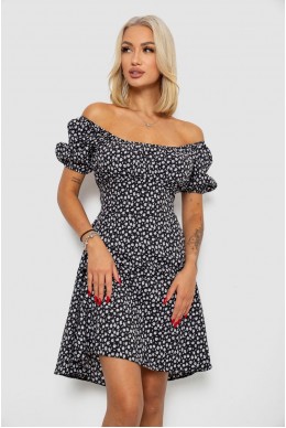 Платье софт с принтом, цвет черный, 230R0105