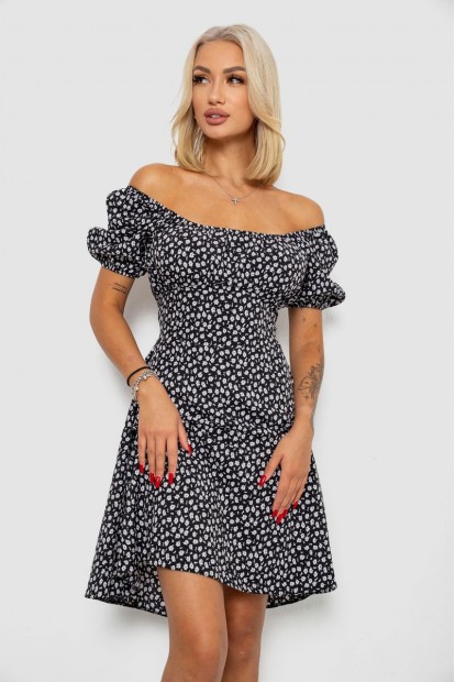 Платье софт с принтом, цвет черный, 230R0105