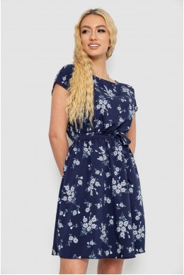 Сукня з принтом, колір синьо-сірий, 214R0225-3