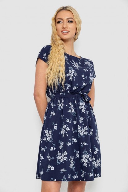 Сукня з принтом, колір синьо-сірий, 214R0225-3