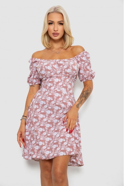 Платье софт с принтом, цвет пудровый, 230R0105