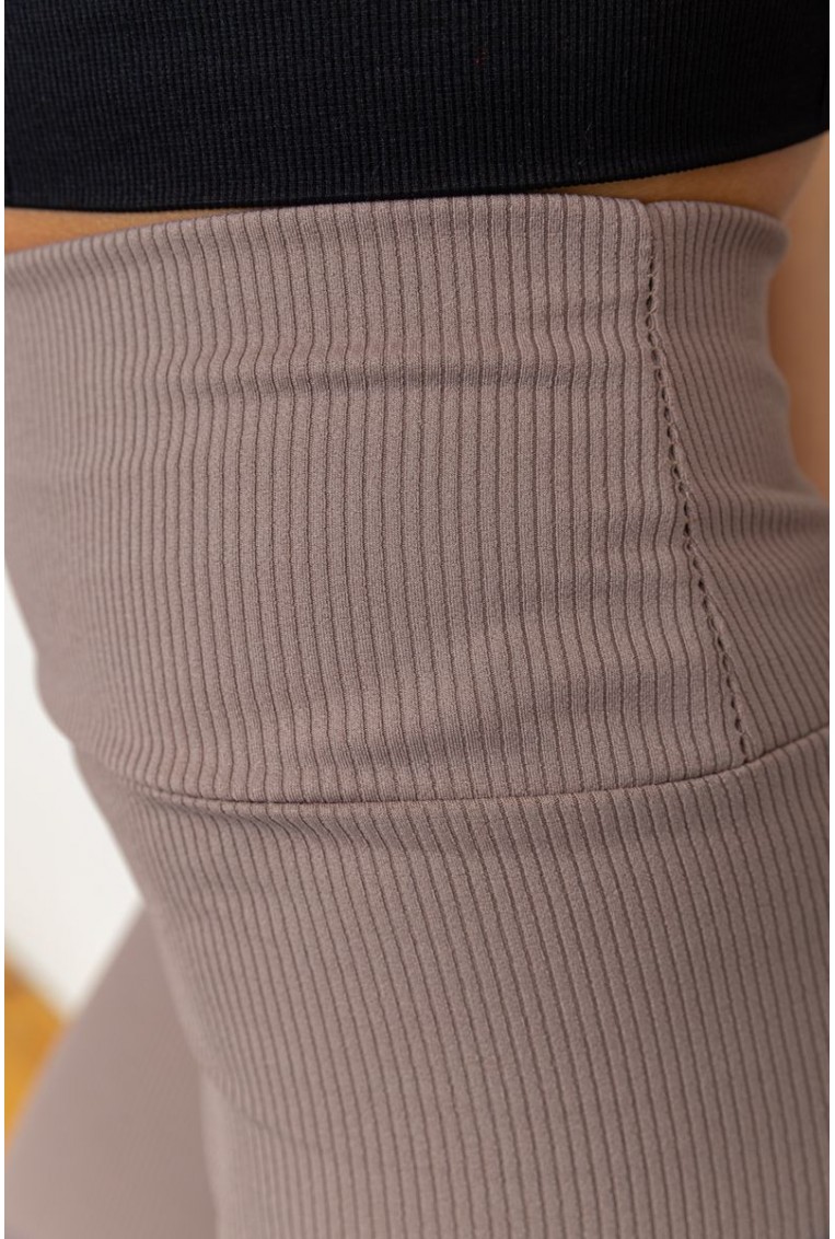 Купить Лосины женские в рубчик, цвет темно-бежевый, 205R606 - Фото №6