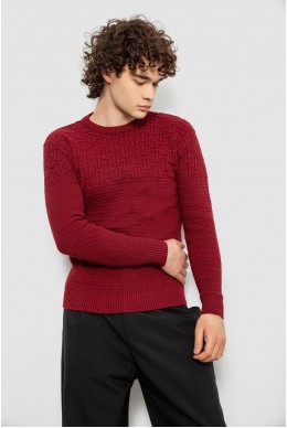 Свитер мужской однотонный, цвет бордовый, 161R1041