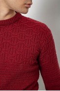 Свитер мужской однотонный, цвет бордовый, 161R1041 - фото № 5