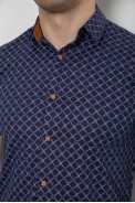 Сорочка чоловіча з принтом, колір синій, 214R7330 - фото № 4